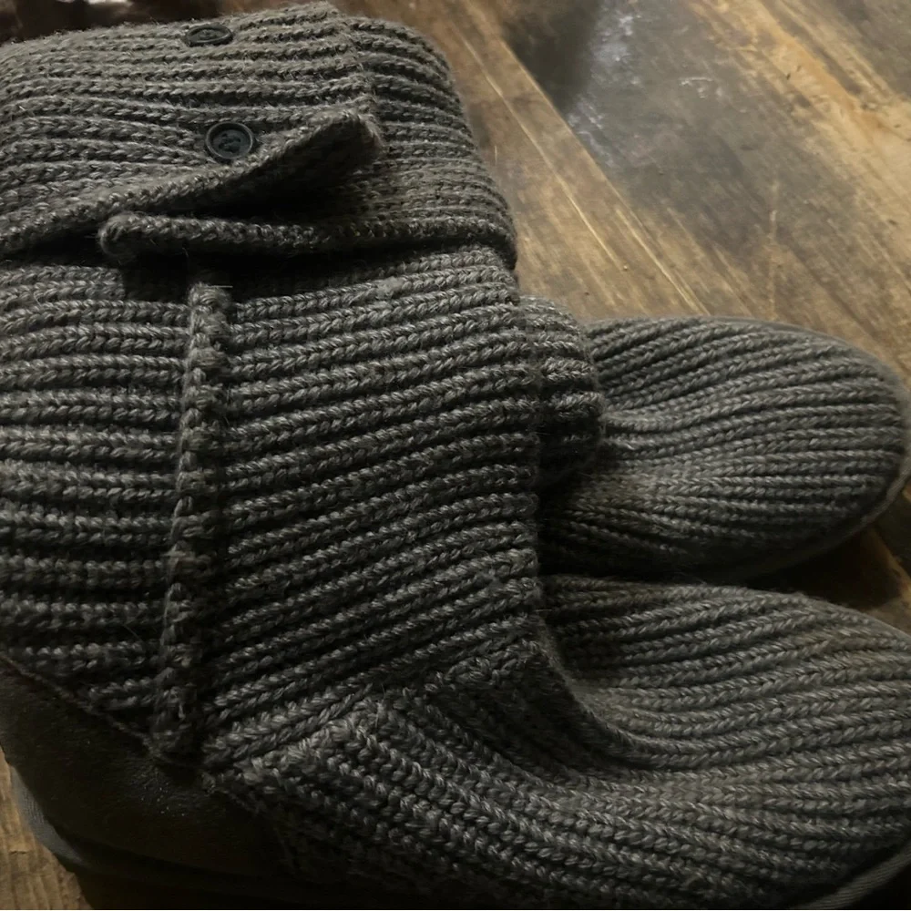 UGG Australia Classic Cardy Gray‎ Knit S/N 5819 Womens Tall Boots US Size 10
